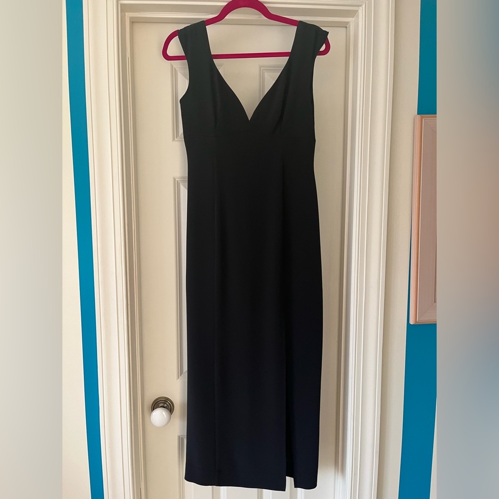 Black evening dress with sweetheart neckline